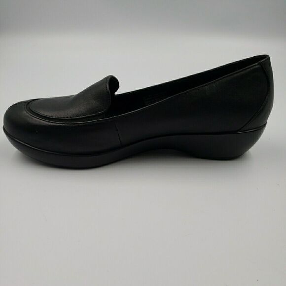 Dansko Debra Black Nappa Leather Wedge Slip On Comfort Loafer Memory Foam Sz 38 - Picture 2 of 16